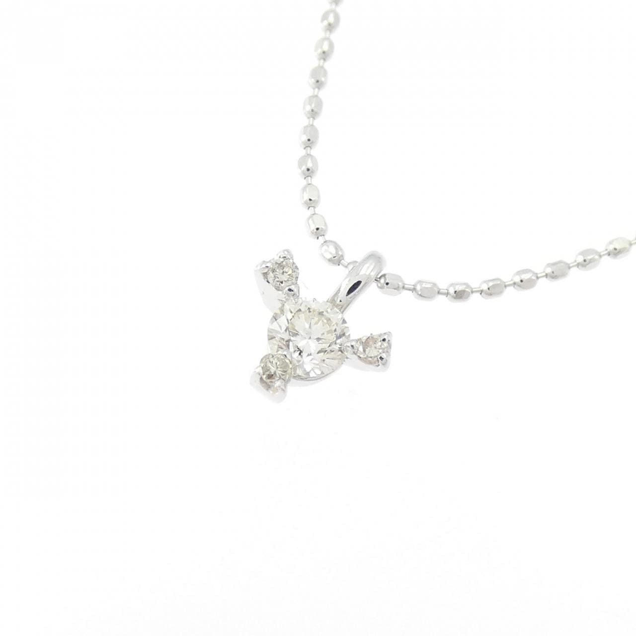 K18WG ダイヤモンド ネックレス 0.12CT