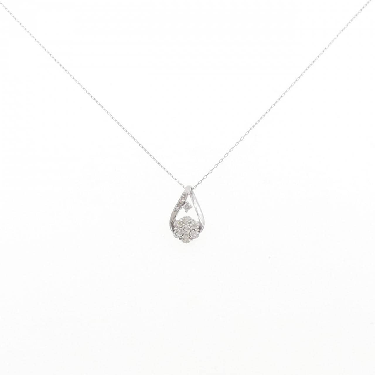 K18WG ダイヤモンド ネックレス 0.20CT