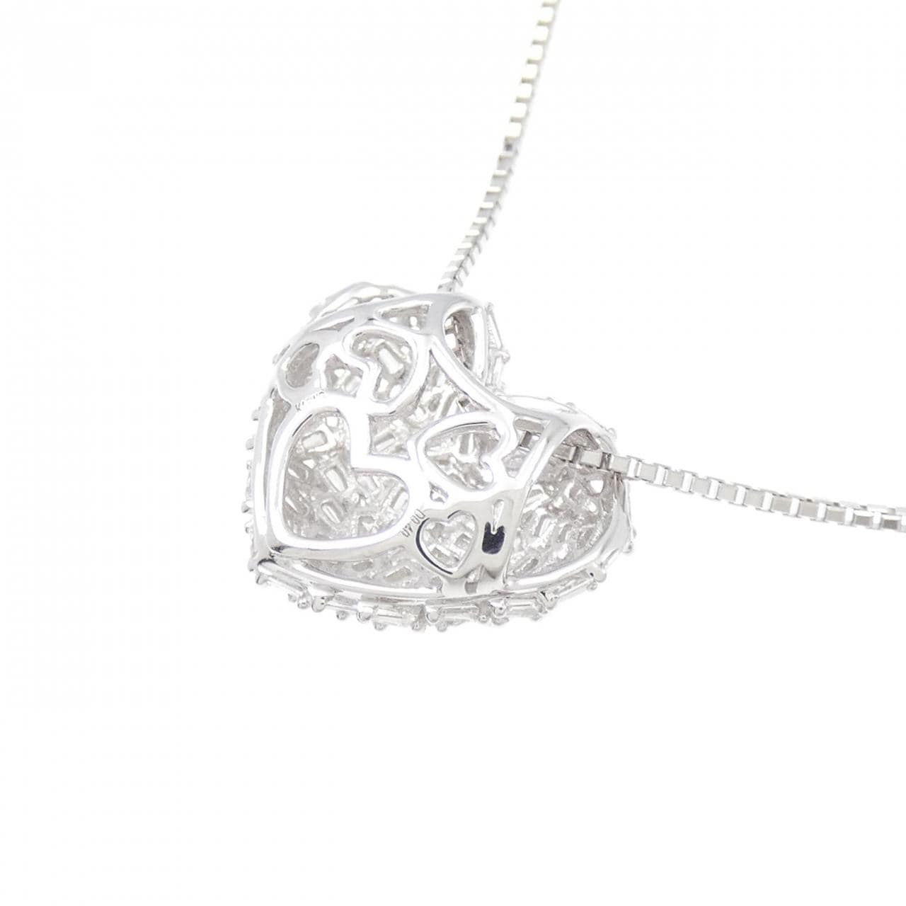 K18WG heart Diamond necklace 0.40CT