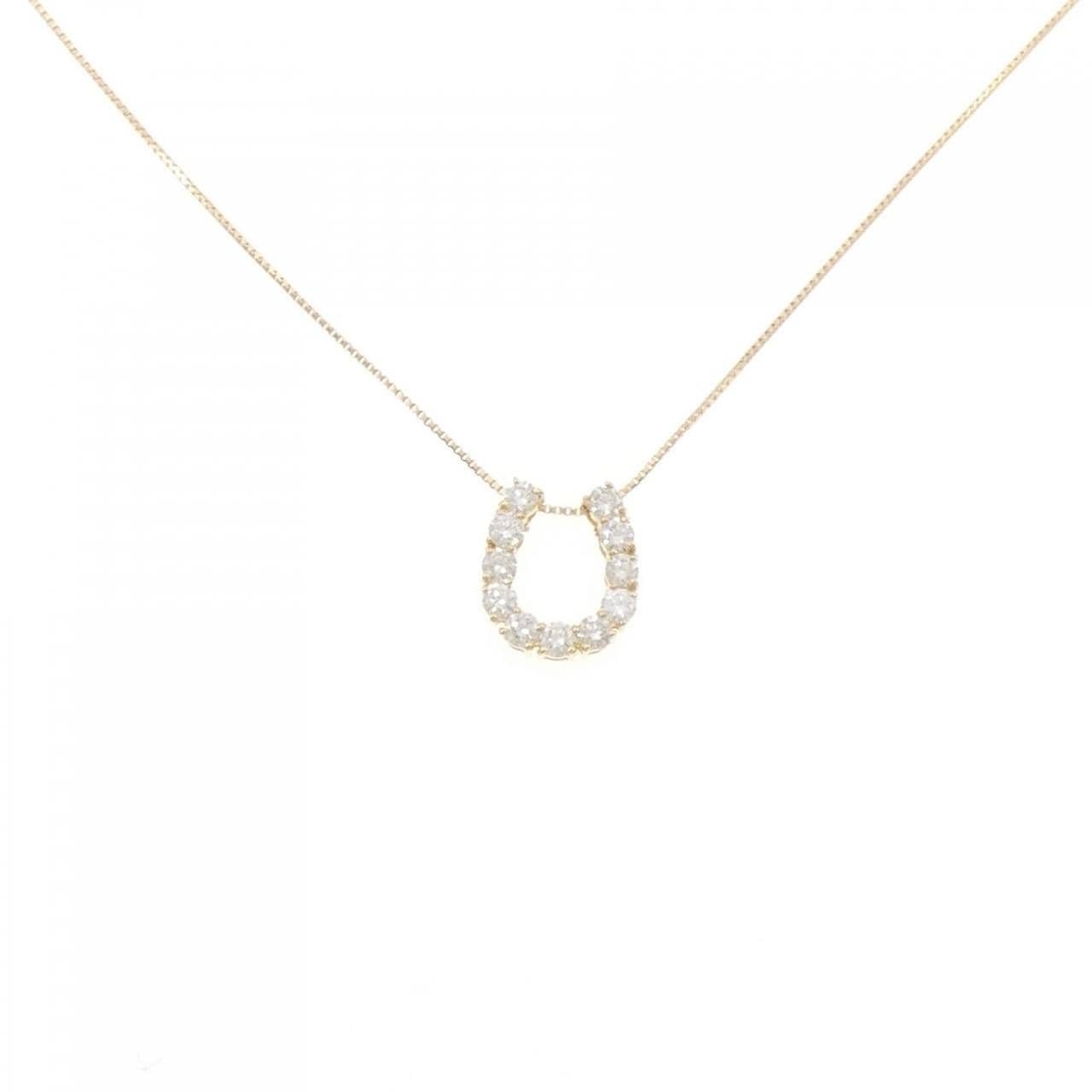 K18YG ホースシュー ダイヤモンド ネックレス 0.50CT