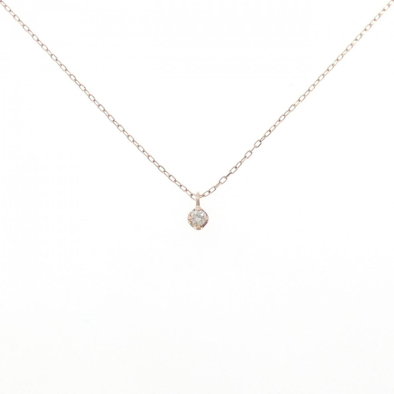 K10PG ソリティア ダイヤモンド ネックレス 0.03CT