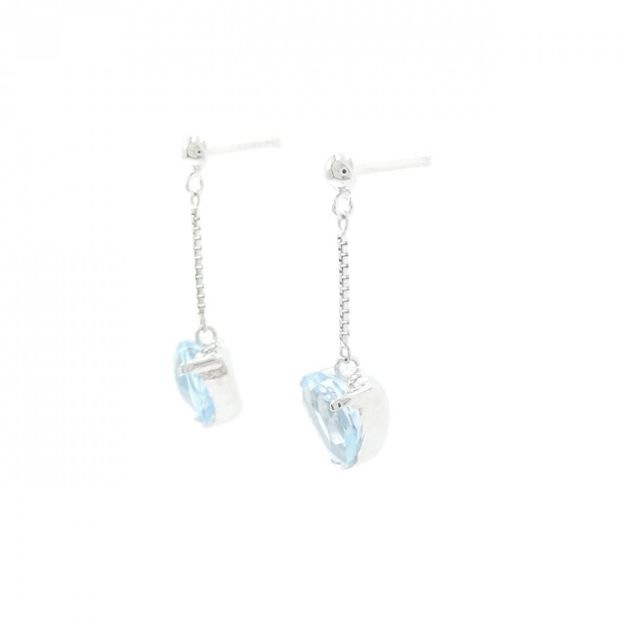 K18WG ハート ブルートパーズ ピアス 1.2CT