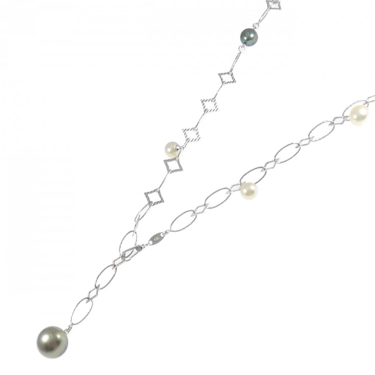 K18WG 黒蝶パール ネックレス