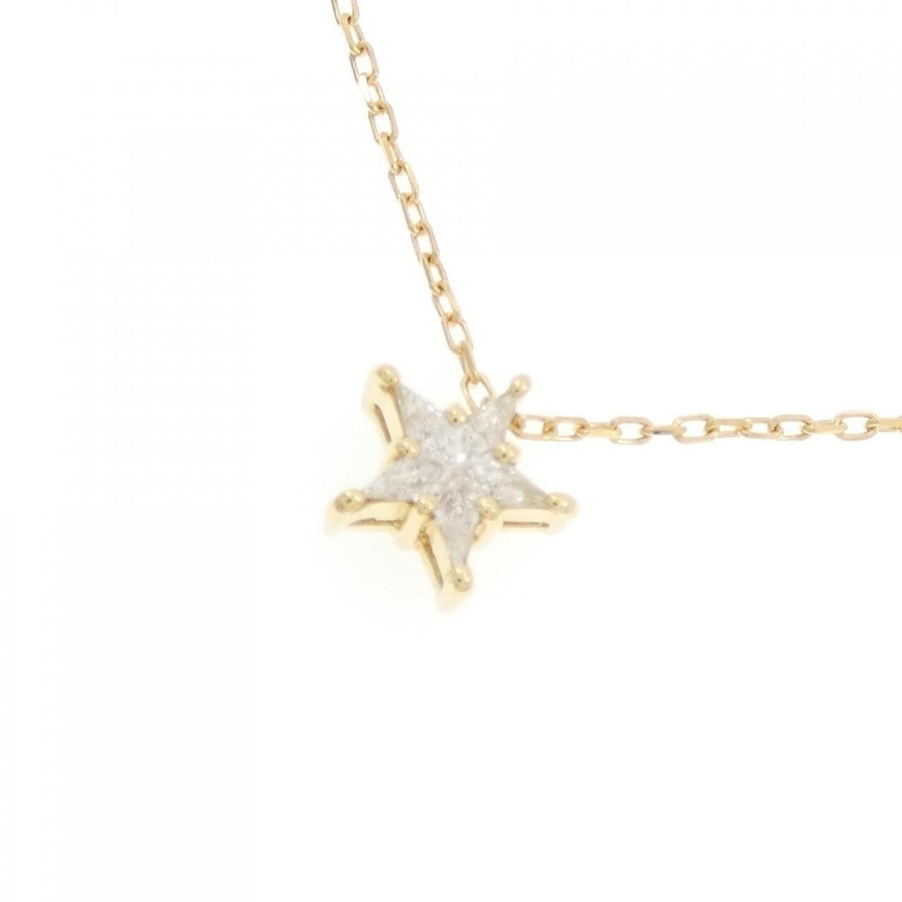 K18YG star Diamond necklace 0.10CT