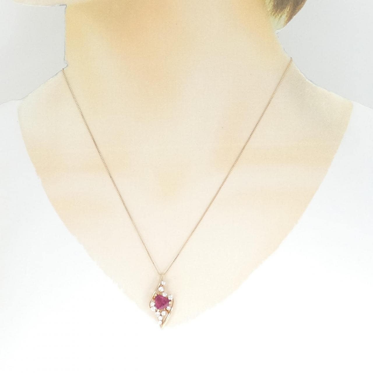 K18PG Tourmaline necklace 1.17CT