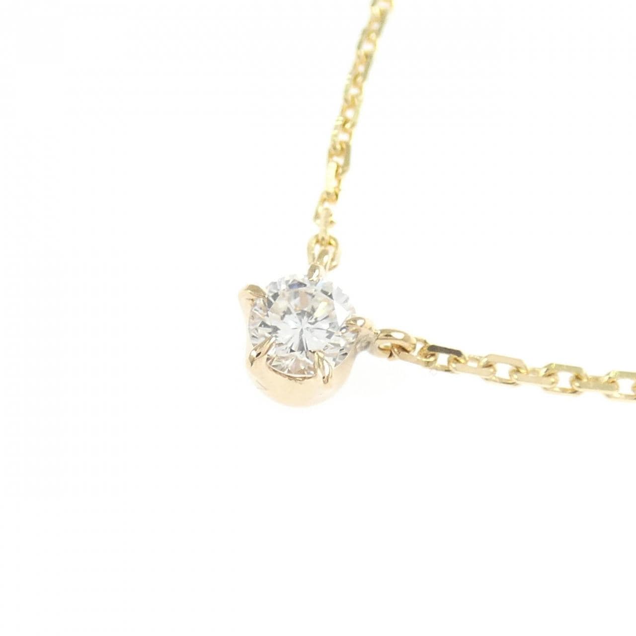 K18YG ソリティア ダイヤモンド ネックレス 0.17CT