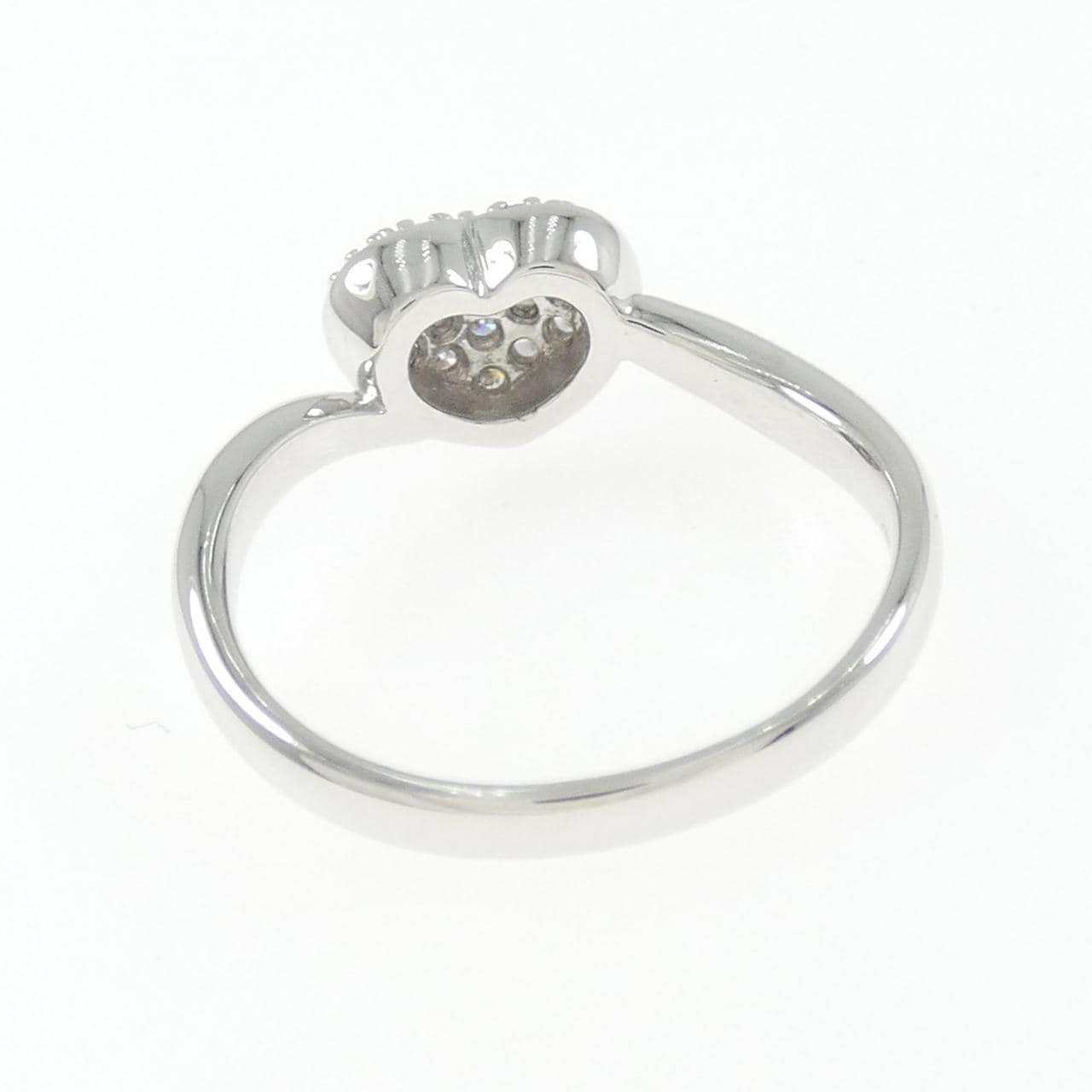 K18WG パヴェハート ダイヤモンド リング 0.21CT