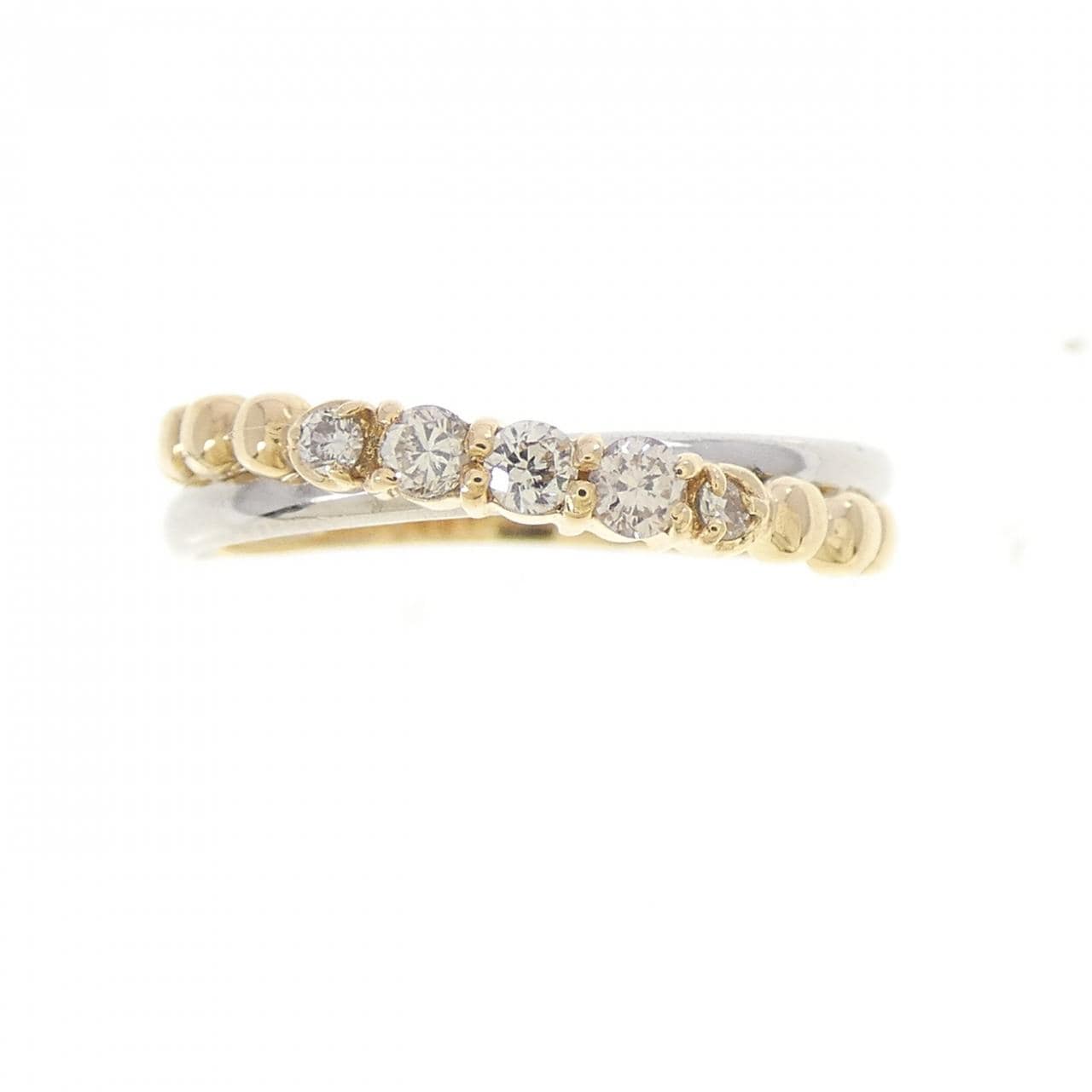 K18YG/PT900 ダイヤモンド リング 0.13CT