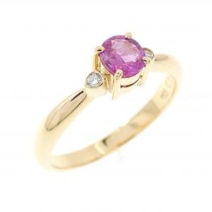 K18YG サファイヤ リング 0.37CT