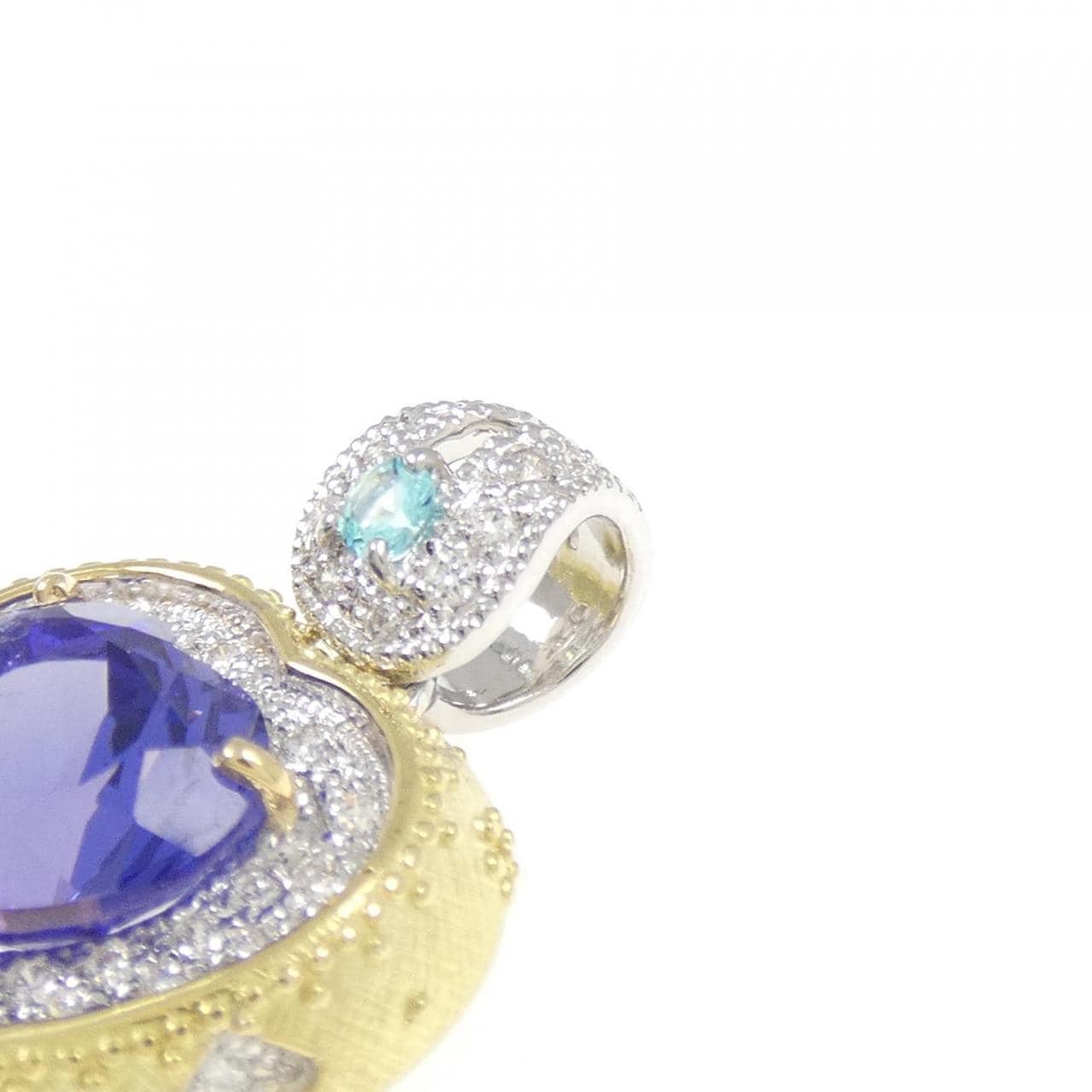 K18YG/K18WG タンザナイト ペンダント 3.15CT
