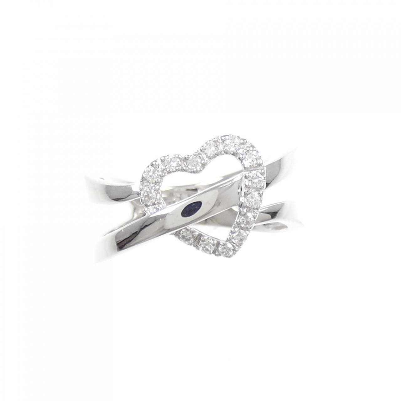K18WG ハート ダイヤモンド リング 0.11CT