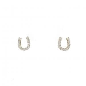 K18YG ホースシュー ダイヤモンド ピアス 0.14CT