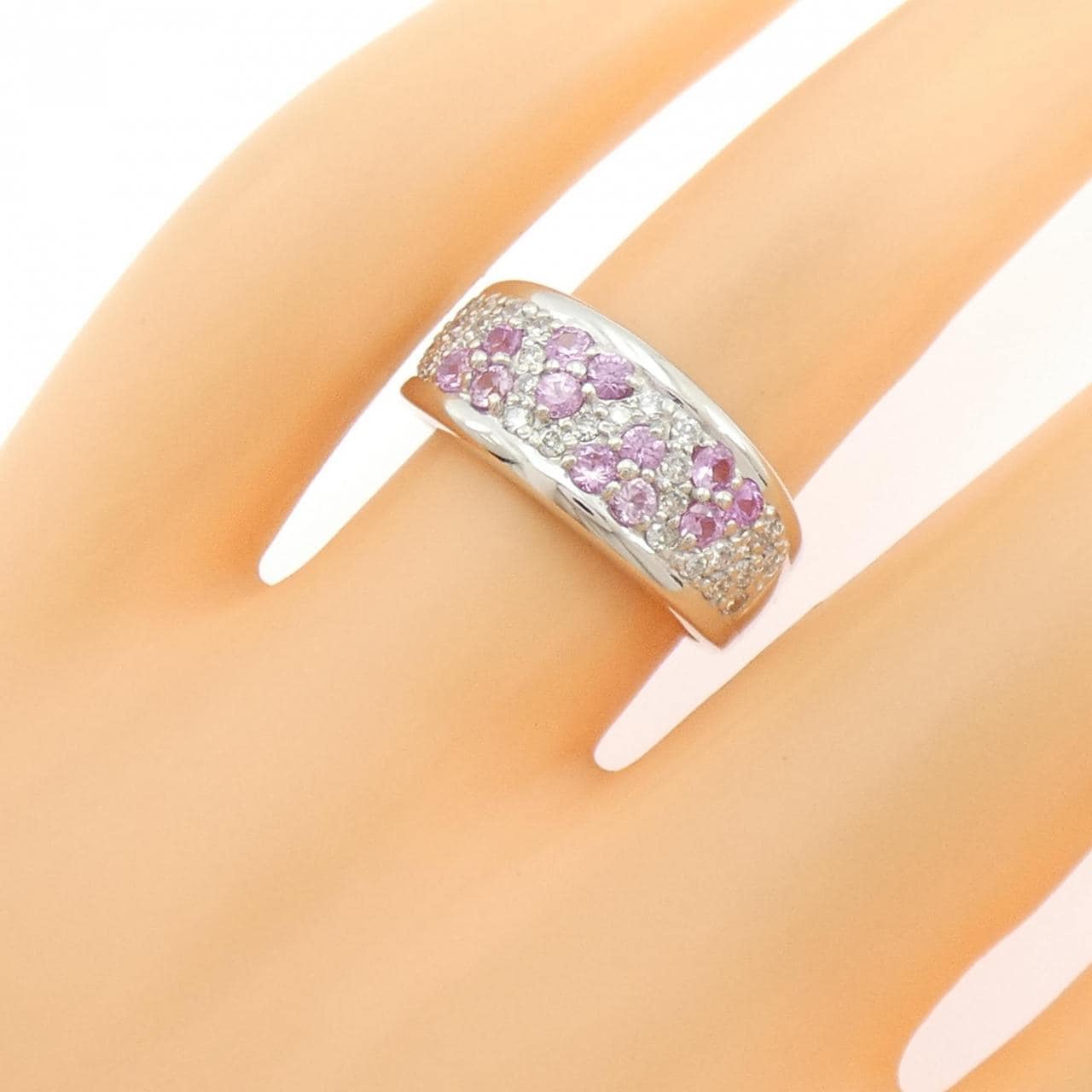K18WG サファイヤ リング 0.50CT