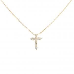 K18YG クロス ダイヤモンド ネックレス 0.30CT