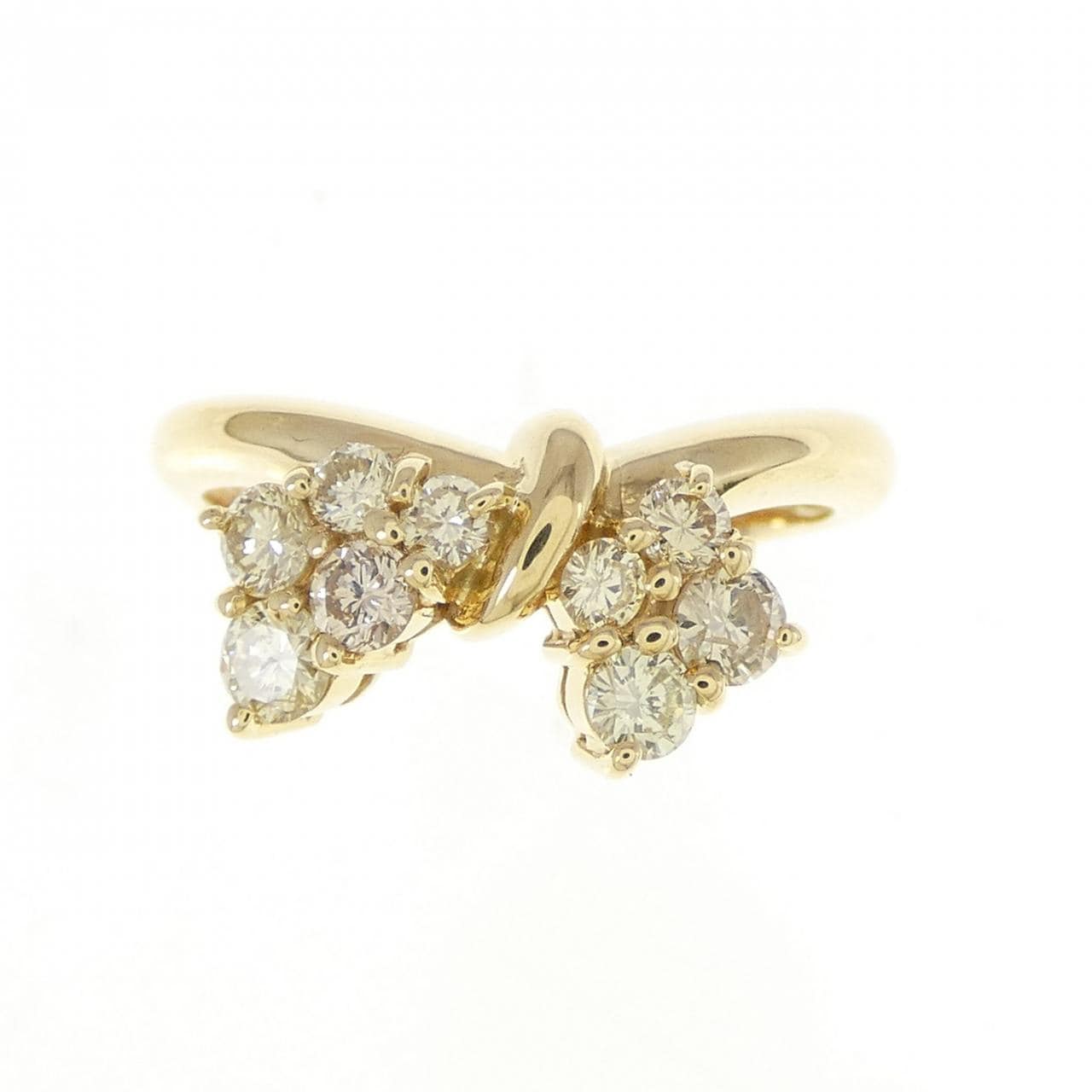 K18YG リボン ダイヤモンド リング 0.54CT