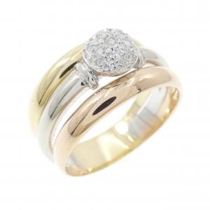 750スリーカラー ダイヤモンド リング 0.14CT