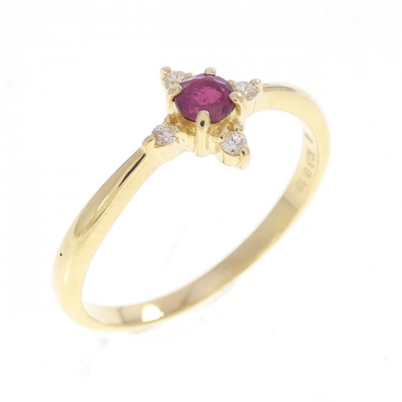 K18YG ルビー リング 0.13CT