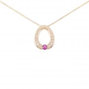 K18PG ルビー ネックレス 0.32CT