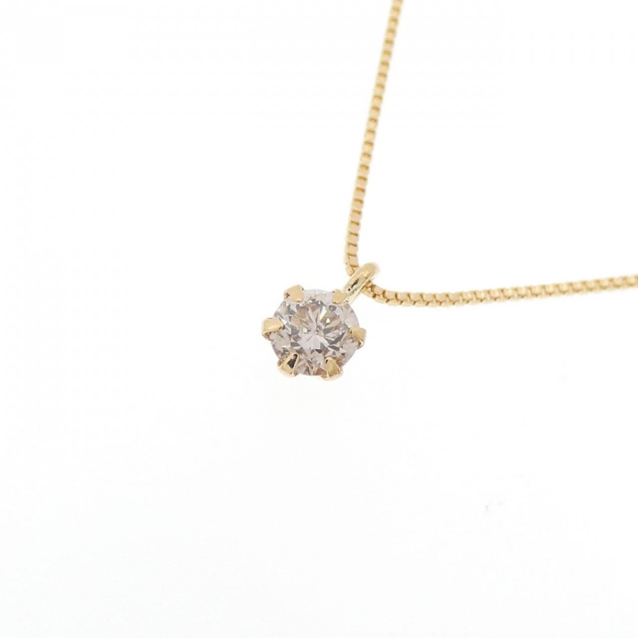 K18YG ソリティア ダイヤモンド ネックレス 0.10CT