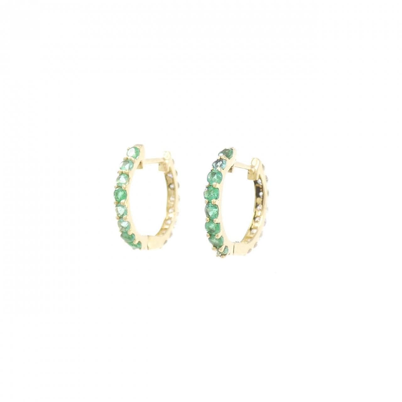 [BRAND NEW] K18YG emerald earrings