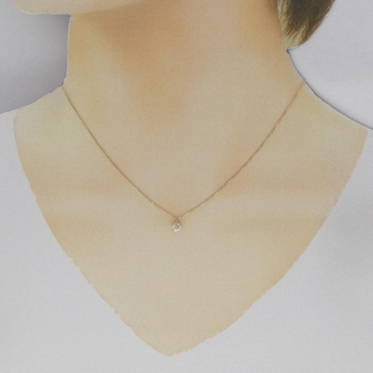 K18YG ソリティア ダイヤモンド ネックレス 0.252CT