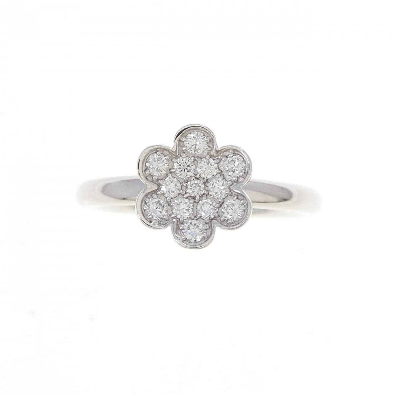 ミキモト フラワー ダイヤモンド リング 0.17CT