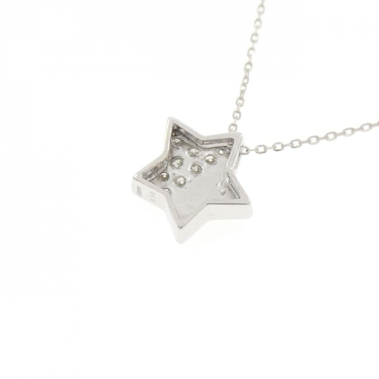 K18WG スター ダイヤモンド ネックレス 0.10CT