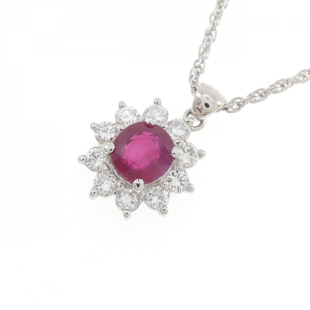 PT900/PT850 ルビー ネックレス 0.797CT