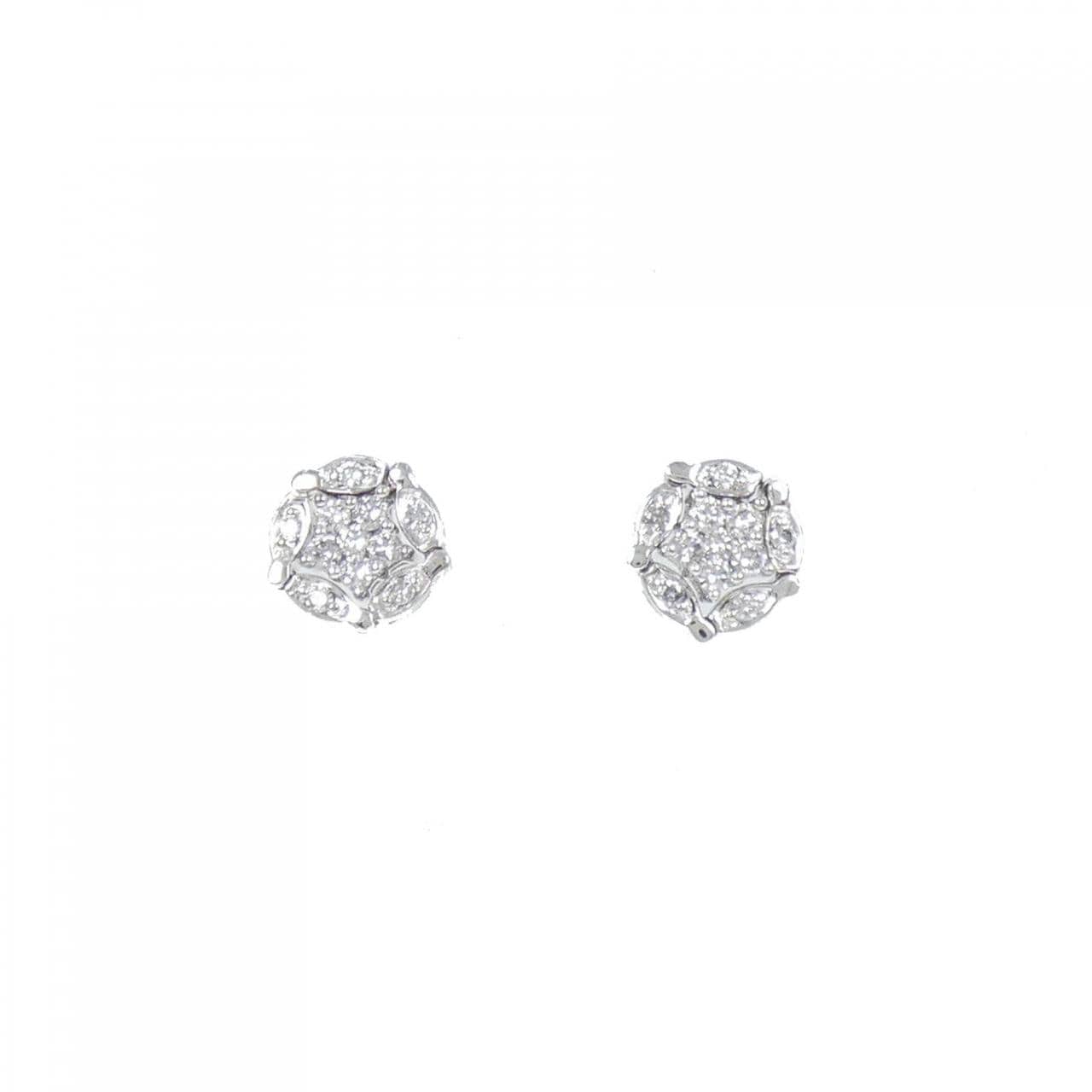 K18WG 2WAY鑽石耳環 0.50CT