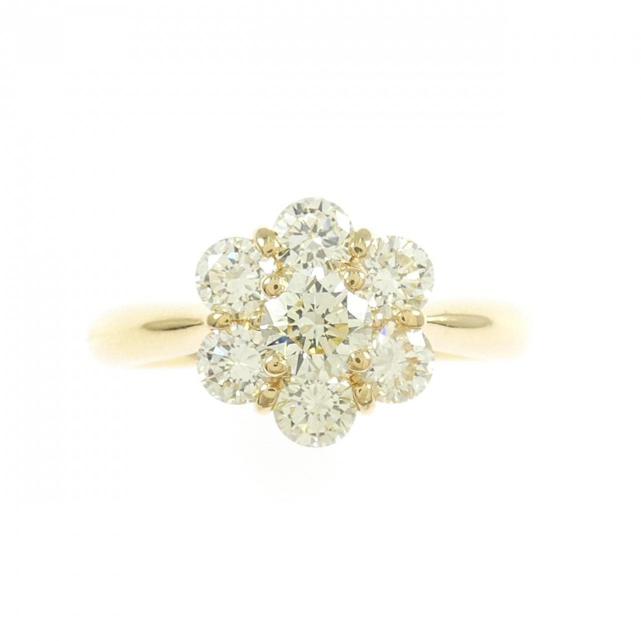 K18YG フラワー ダイヤモンド リング 1.04CT