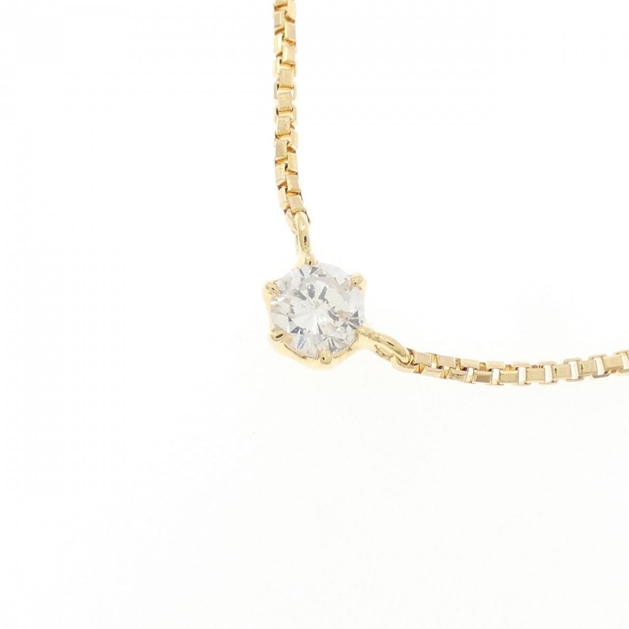 K18YG ソリティア ダイヤモンド ネックレス 0.15CT