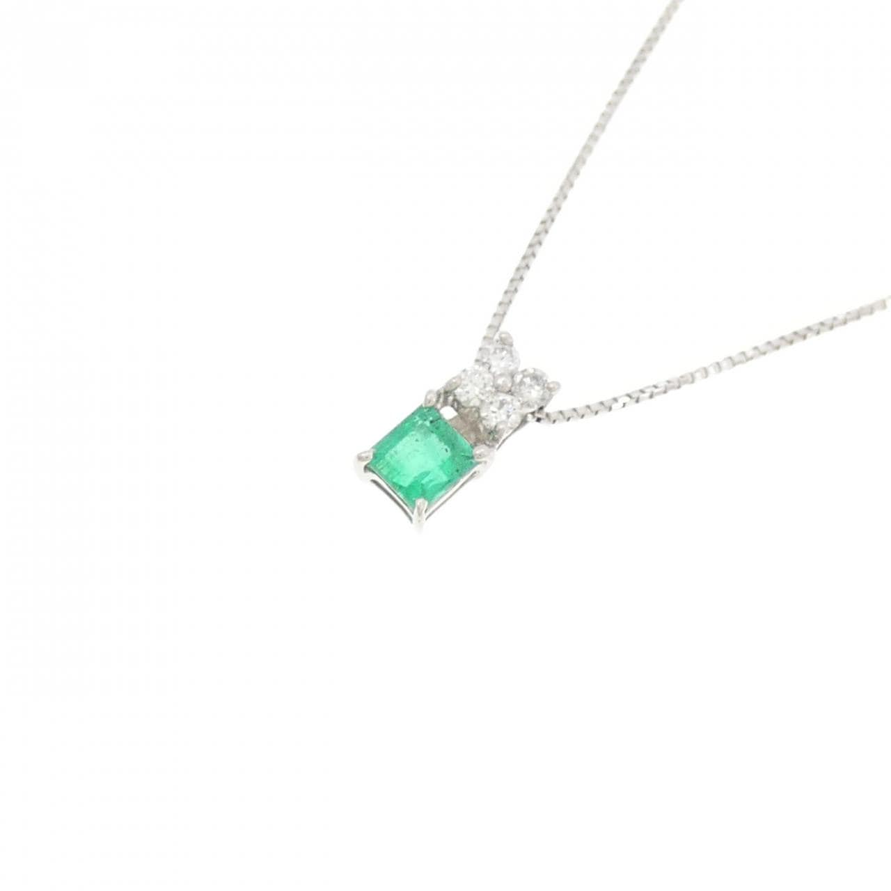 PT950/PT850 エメラルド ネックレス 0.22CT