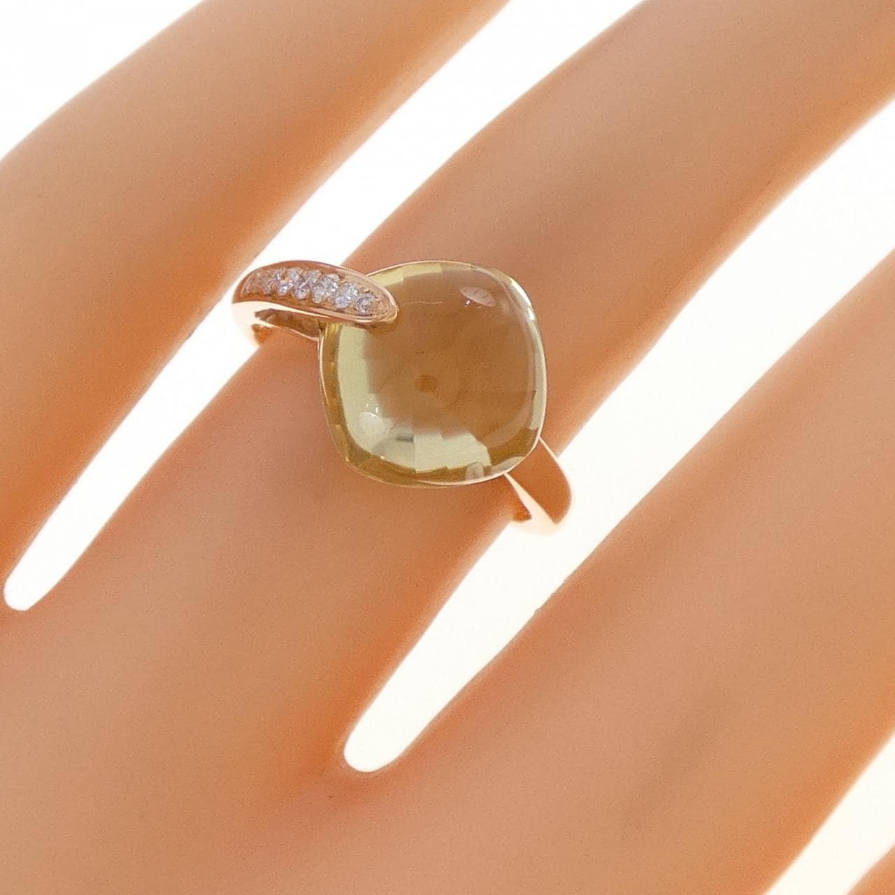 K18PG クオーツ リング 5.36CT