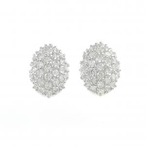 PT900 パヴェ ダイヤモンド ピアス 1.00CT