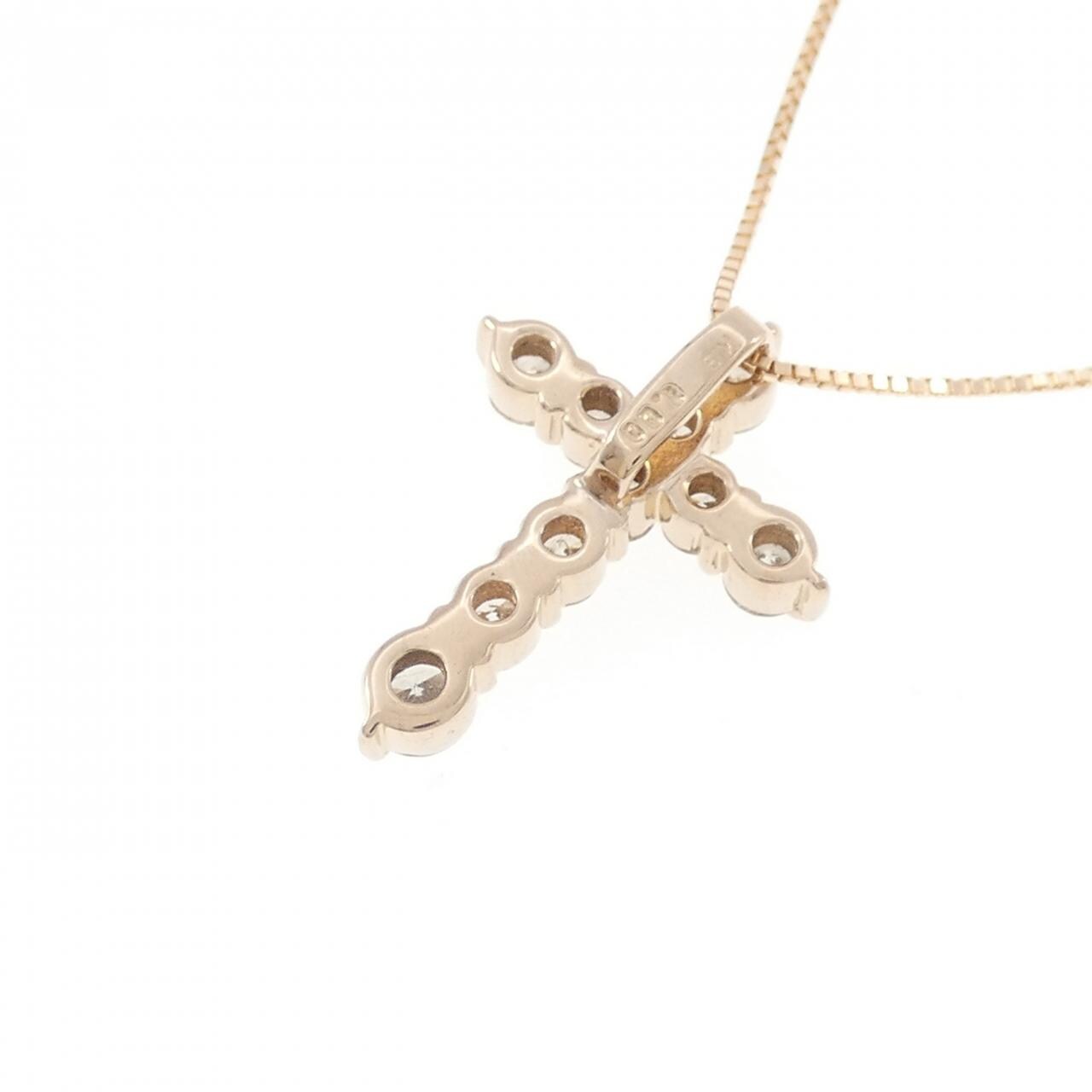 K18PG クロス ダイヤモンド ネックレス 1.00CT