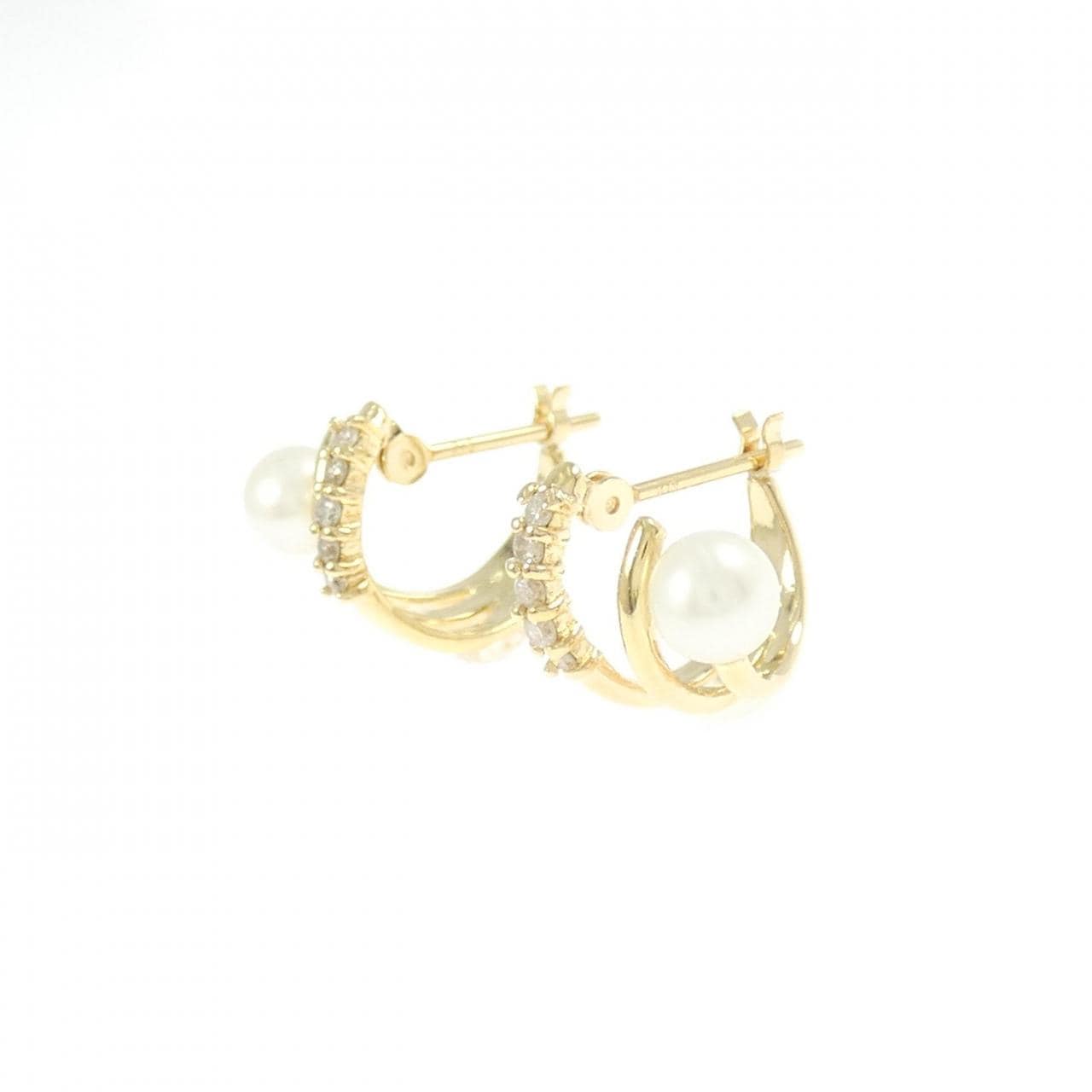 K18YG 淡水パール ピアス 4.3mm