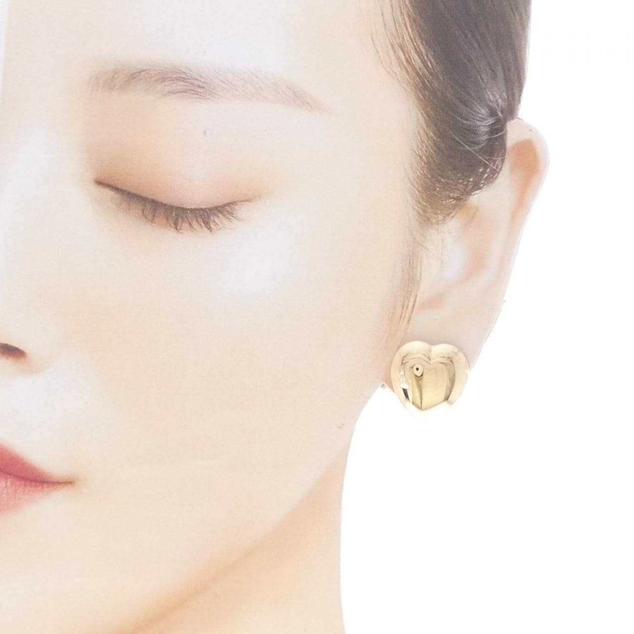 750YG ハート イヤリング