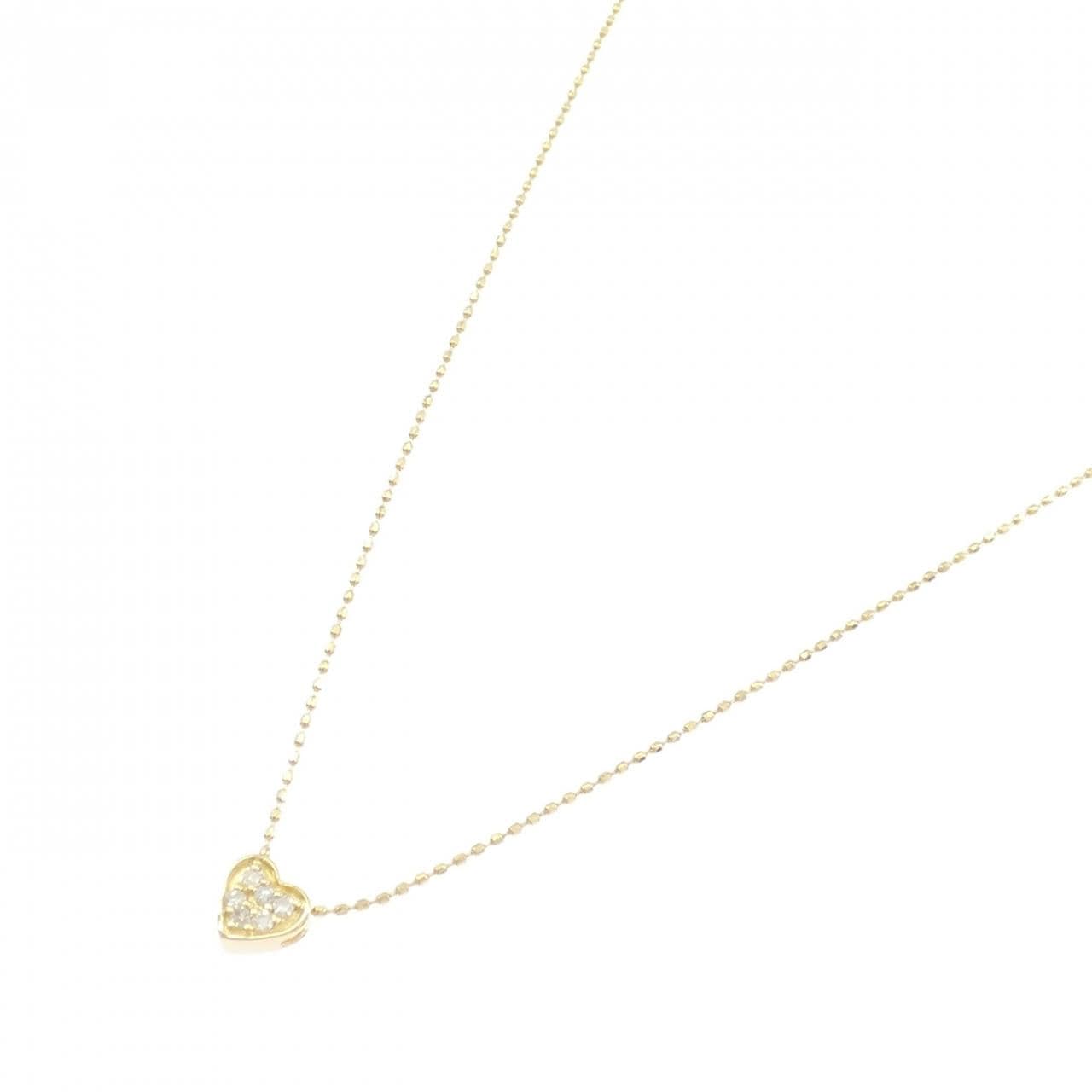 K18YG ハート ダイヤモンド ネックレス