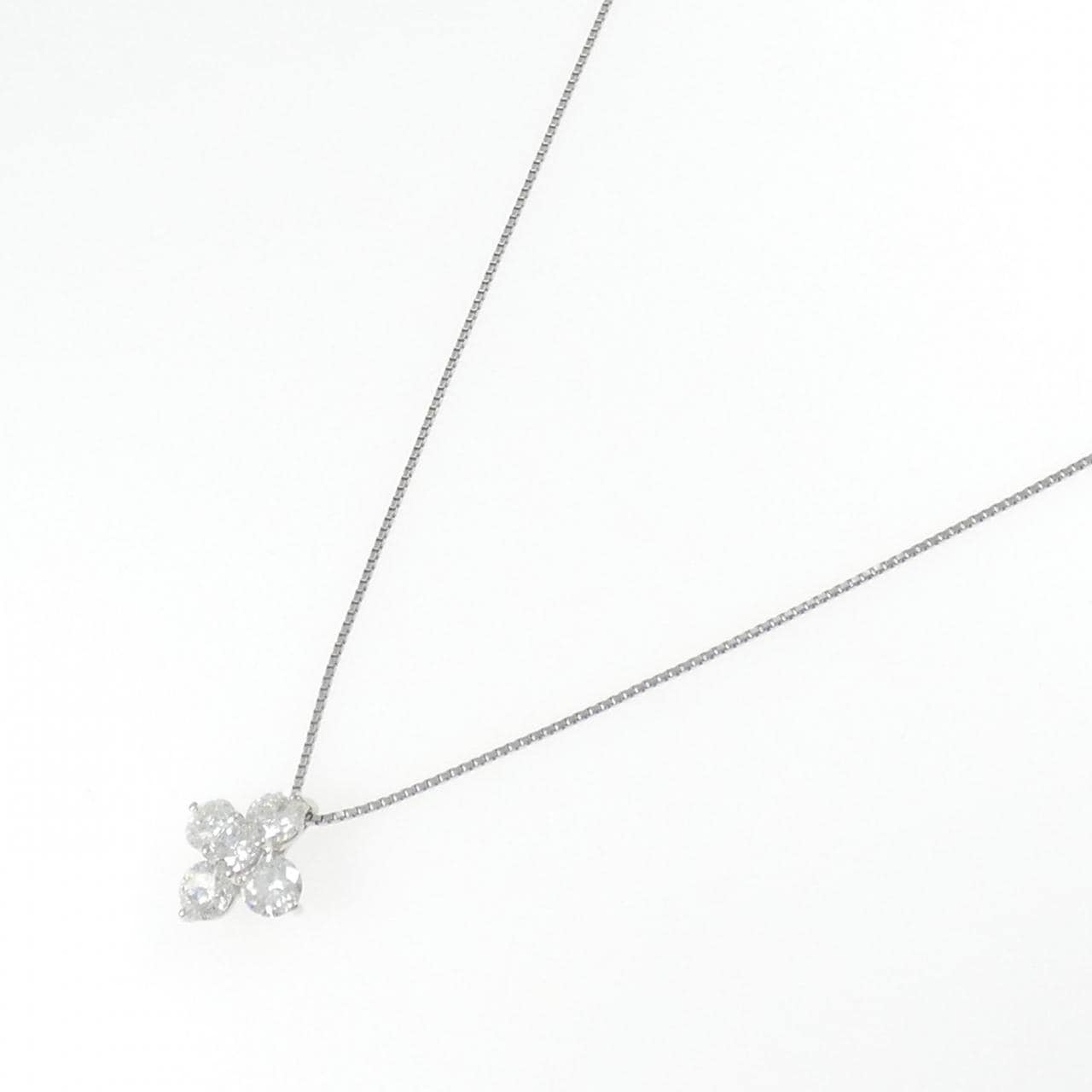 PT900/PT850 フラワー ダイヤモンド ネックレス 2.013CT