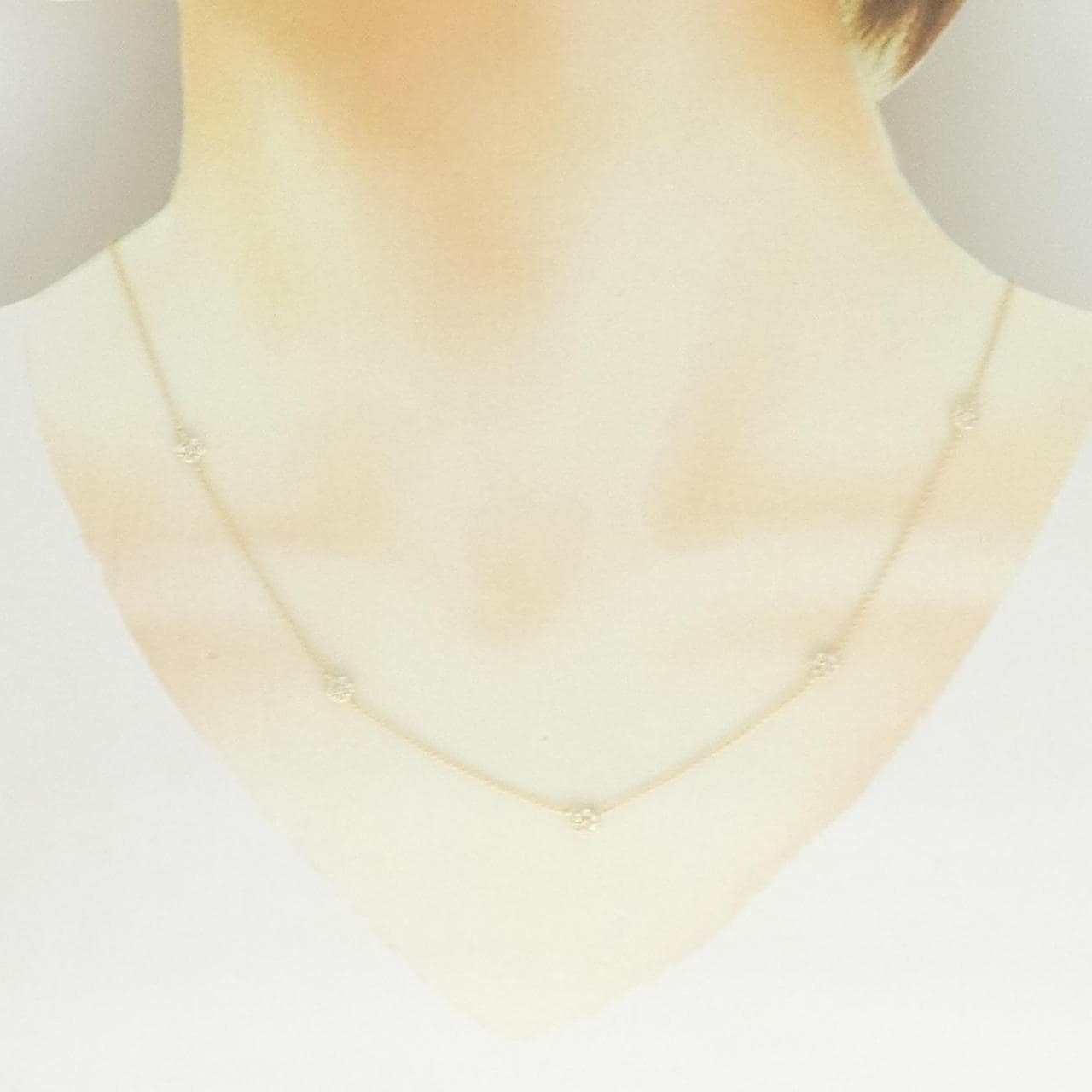 K18YG フラワー ダイヤモンド ネックレス 0.51CT
