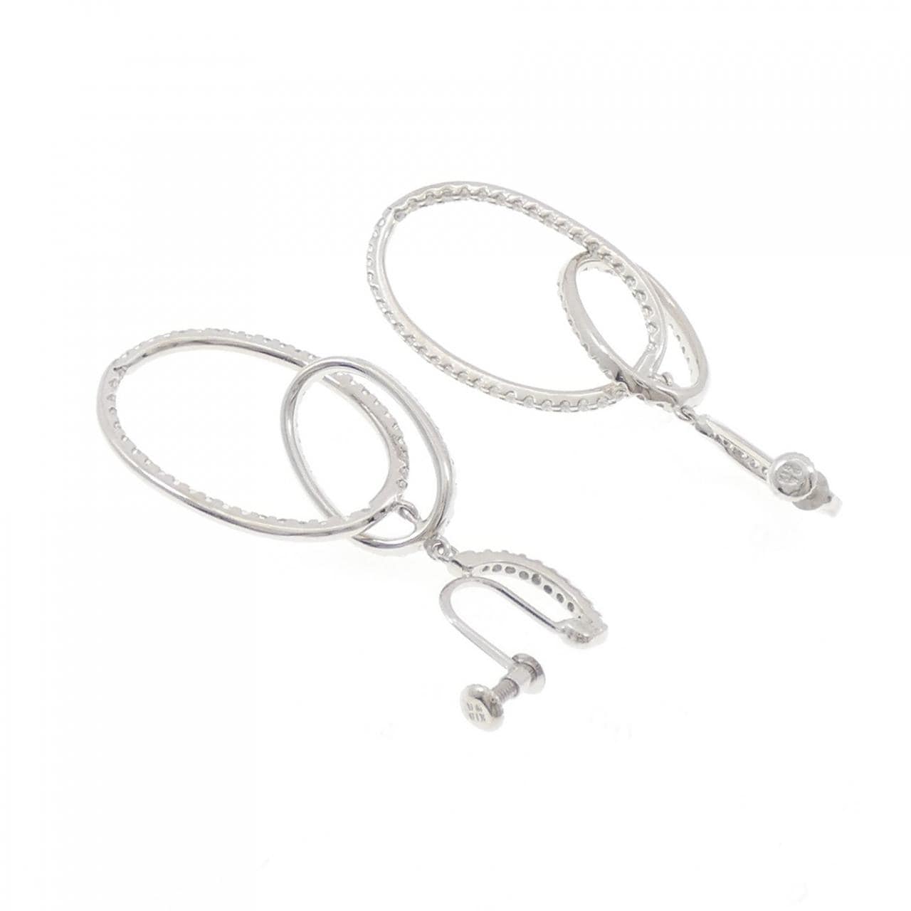 K18WG ダイヤモンド イヤリング