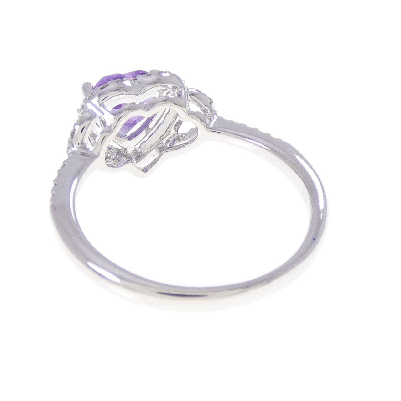 K10WG ハート アメジスト リング