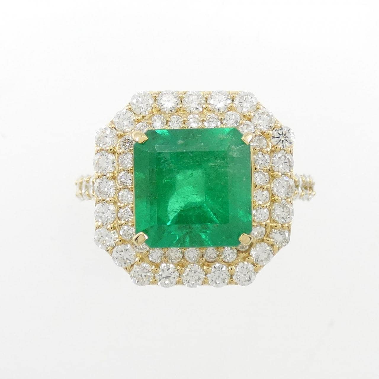 K18YG emerald ring 3.22CT