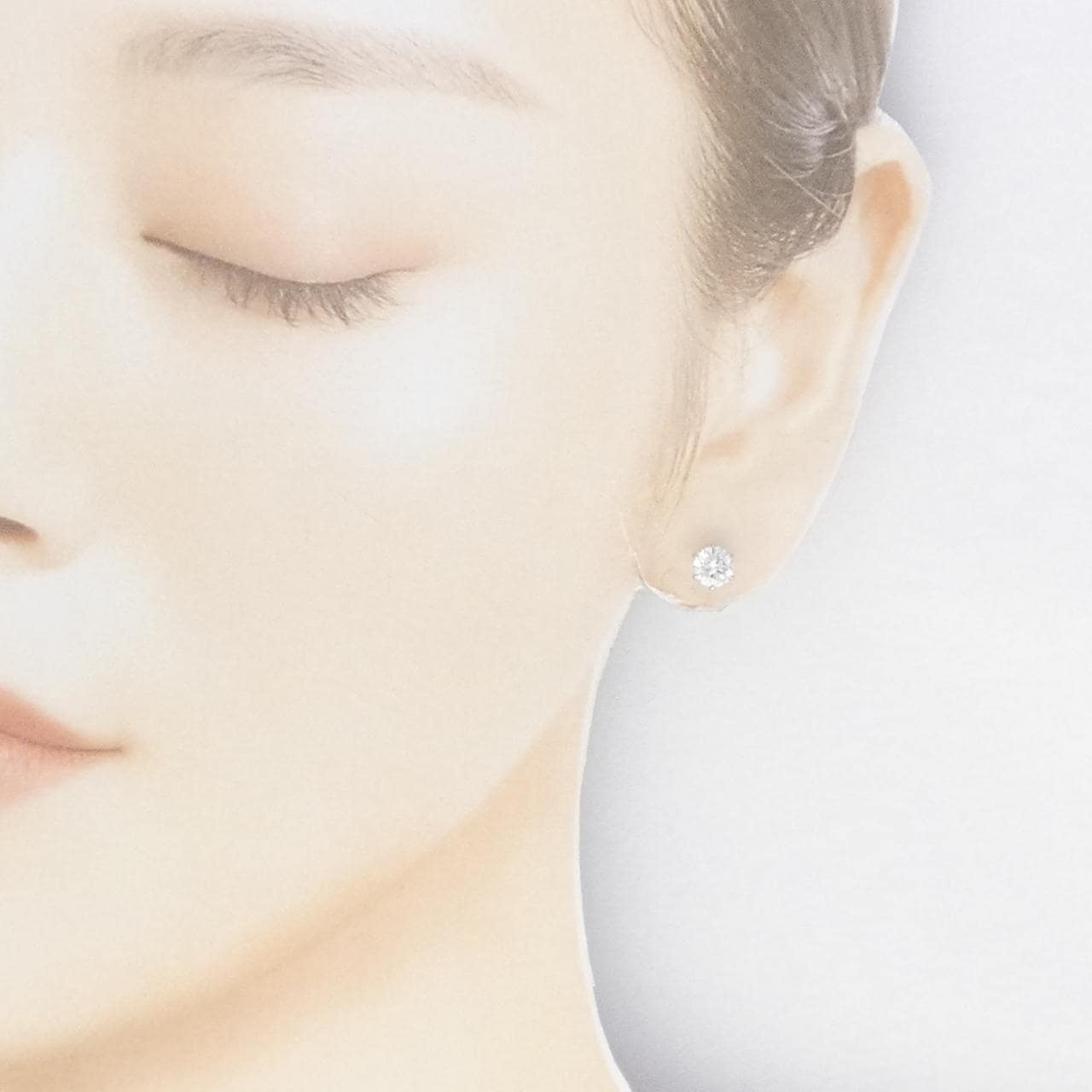 [Remake] PT900/ST Diamond Earrings 0.544CT D SI2 Good One Ear