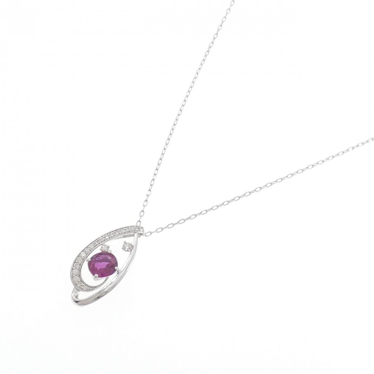 [BRAND NEW] PT900/PT850 Ruby Necklace 0.75CT