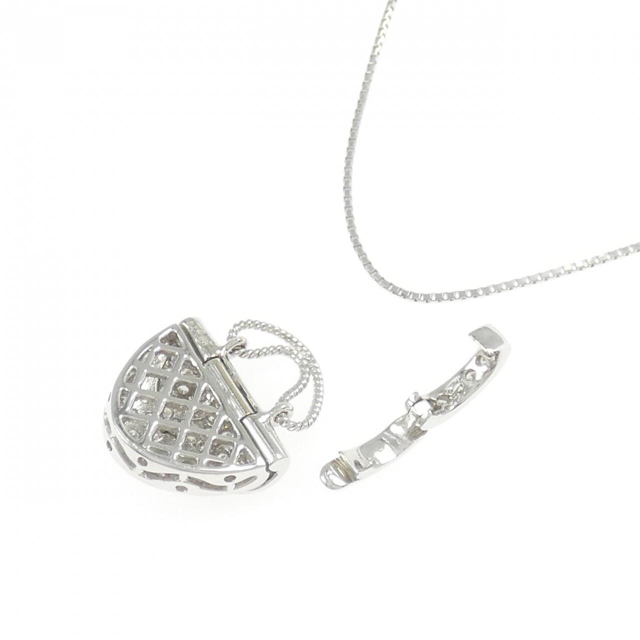 K18WG バッグ ダイヤモンド ネックレス 0.61CT