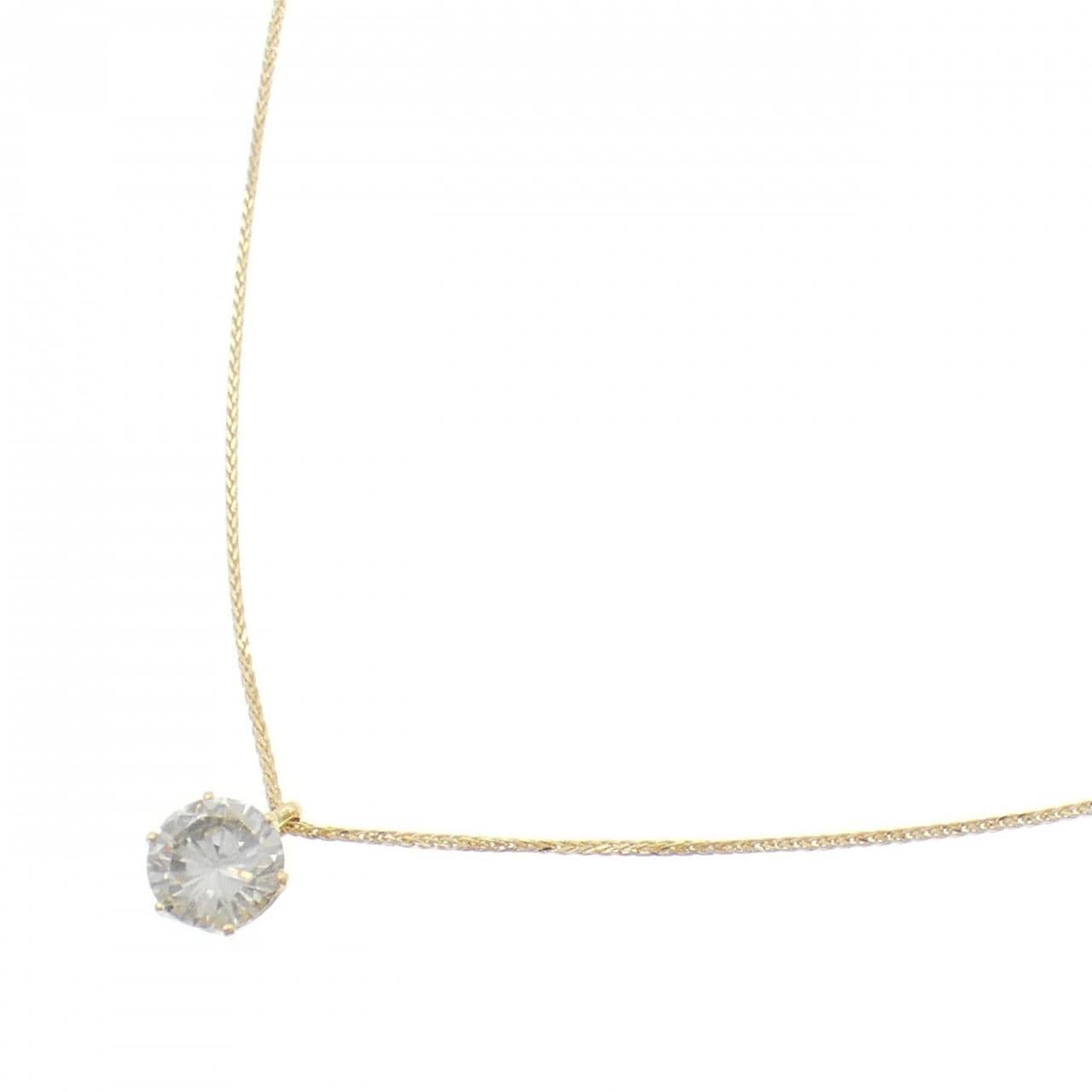 K18YG ソリティア ダイヤモンド ネックレス 1.151CT