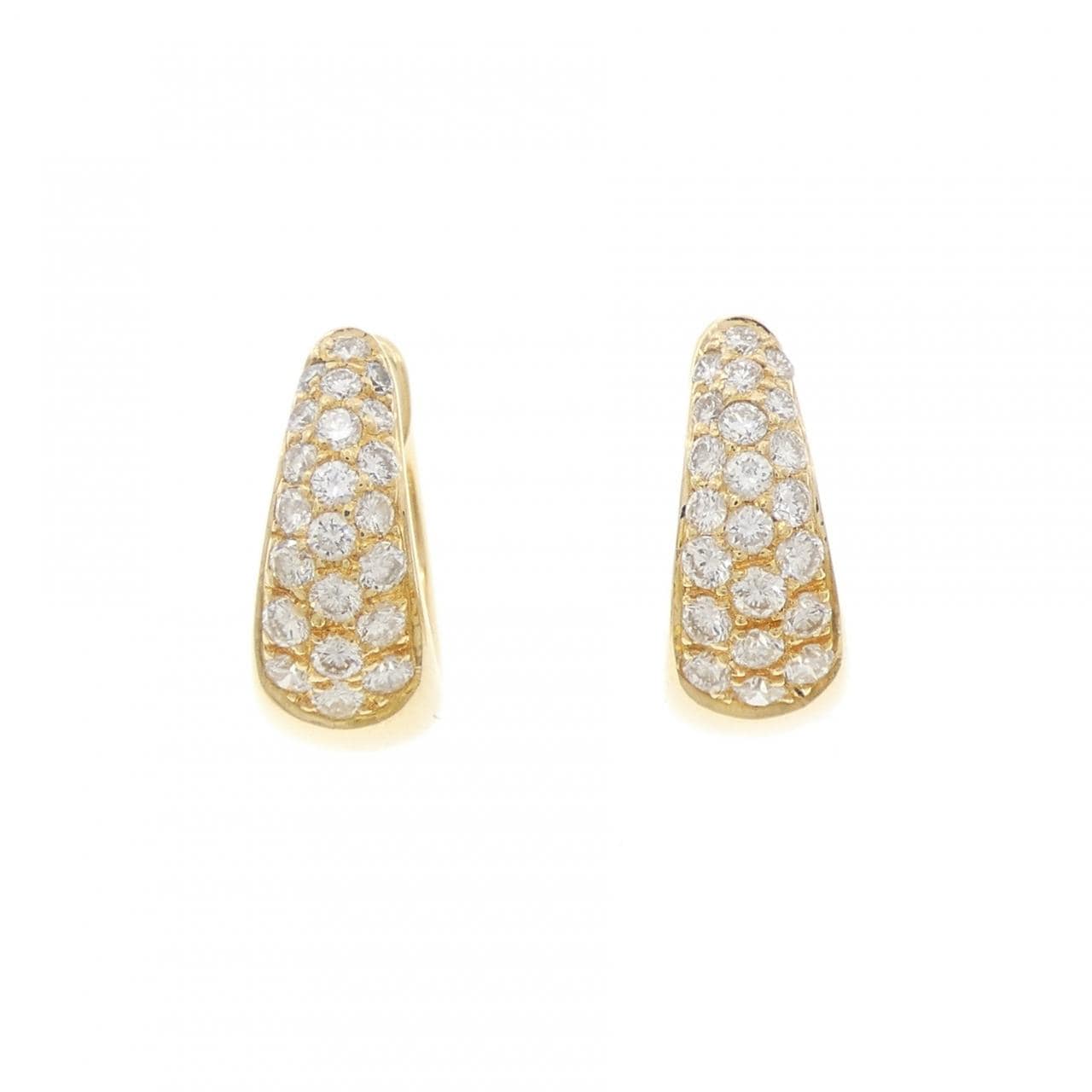 750YG パヴェ ダイヤモンド ピアス 0.63CT