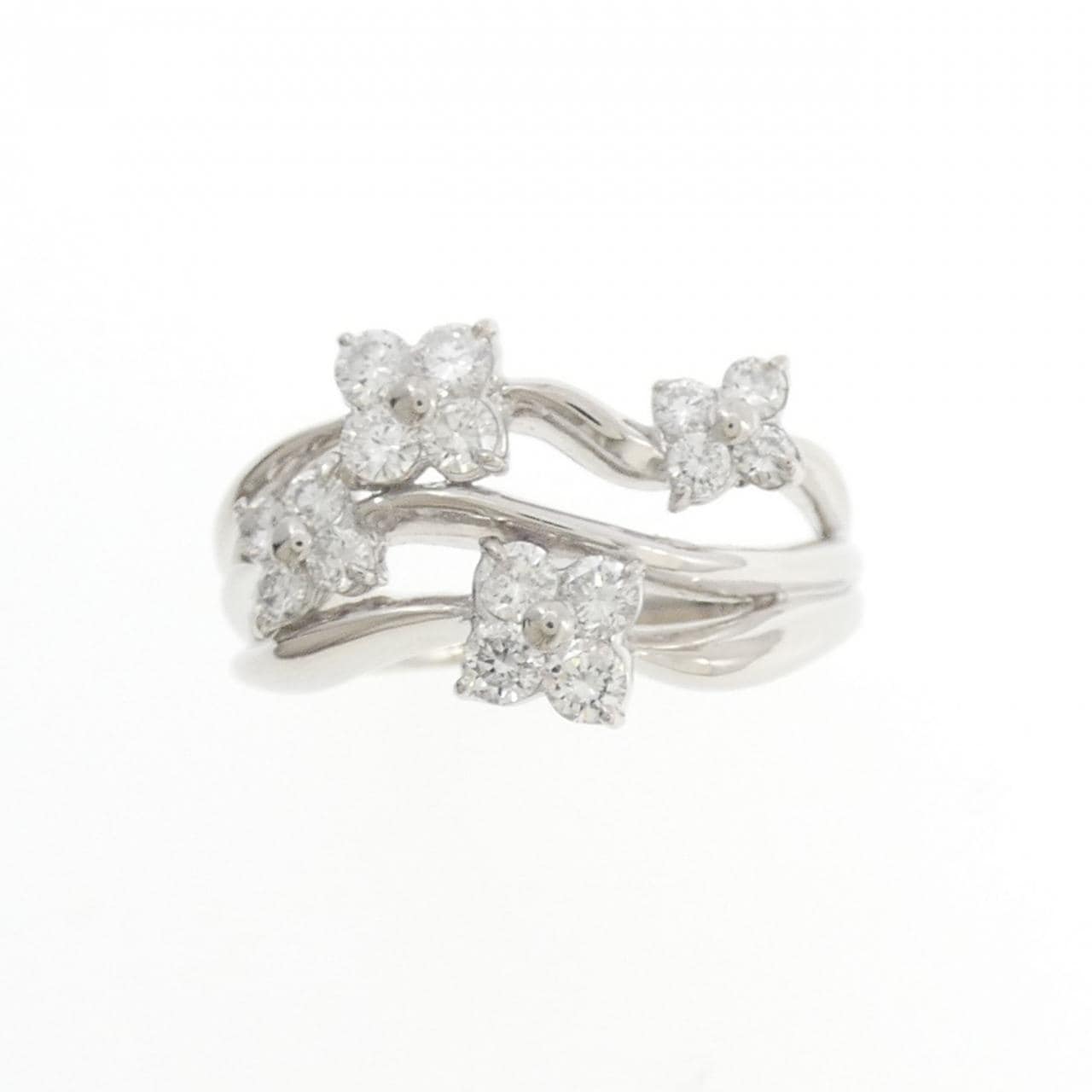 PT900 フラワー ダイヤモンド リング 0.50CT