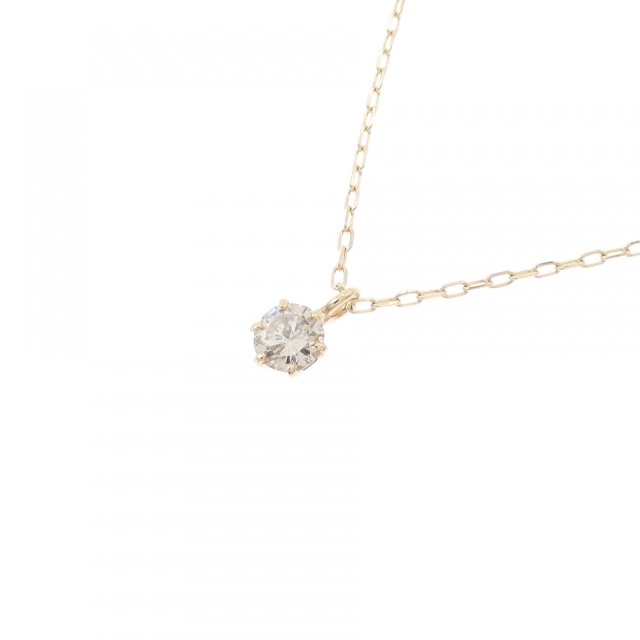 K10YG ソリティア ダイヤモンド ネックレス 0.08CT